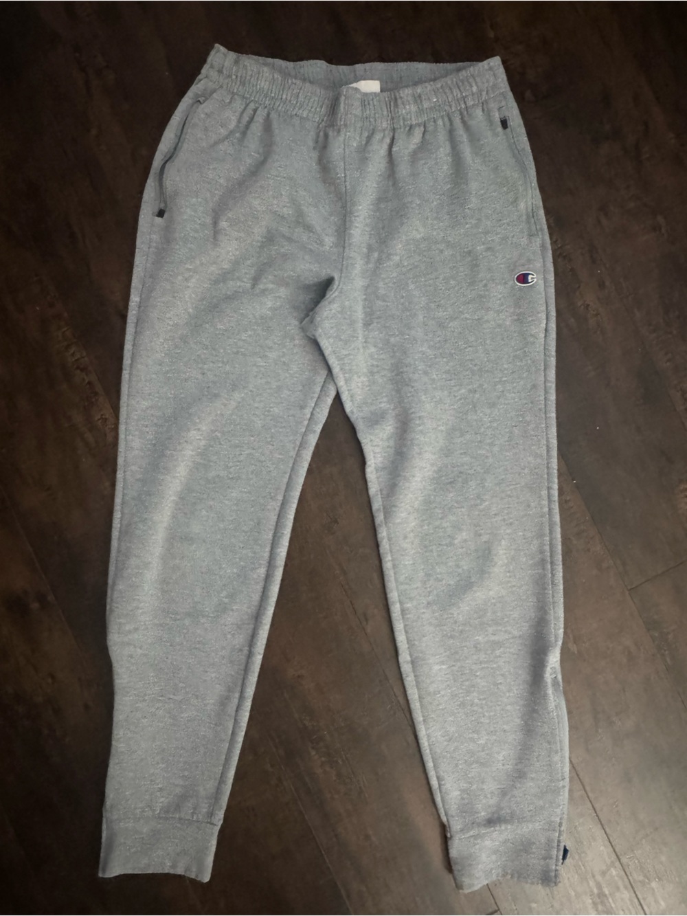 Champion Men’s Small Gray Tech Terry Jogger Pants Zip Ankle Athletic 1656925